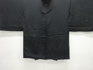 流水に草花模様織り出し一つ紋絵羽織